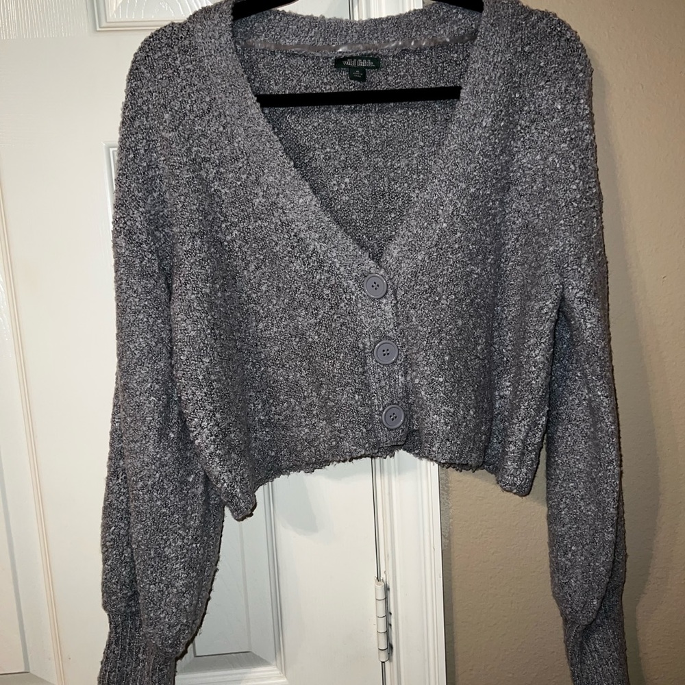 Gray Crop Top Sweater